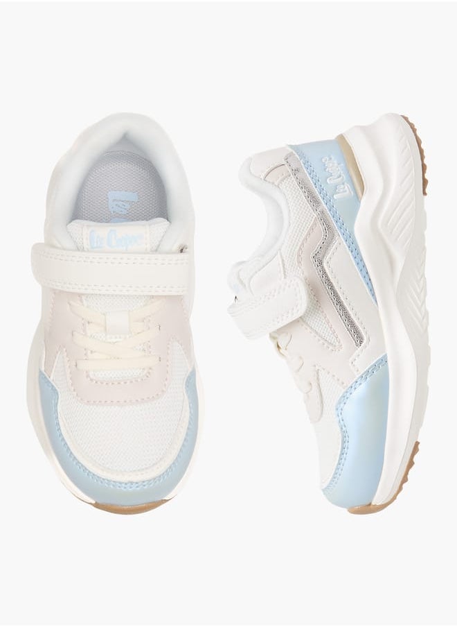 Lee Cooper Girls' Panelled Sneakers with Hook and Loop Closure  - Image 2