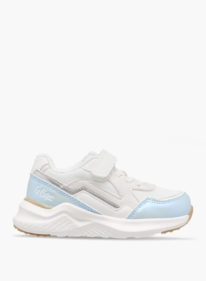Lee Cooper Girls' Panelled Sneakers with Hook and Loop Closure