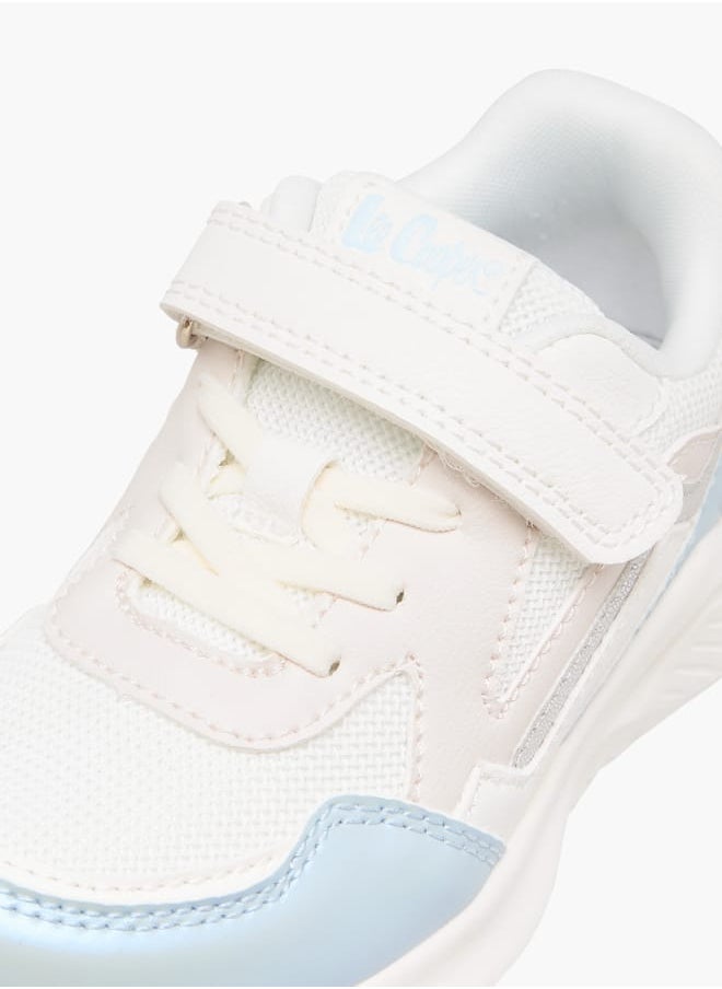 Lee Cooper Girls' Panelled Sneakers with Hook and Loop Closure  - Image 4