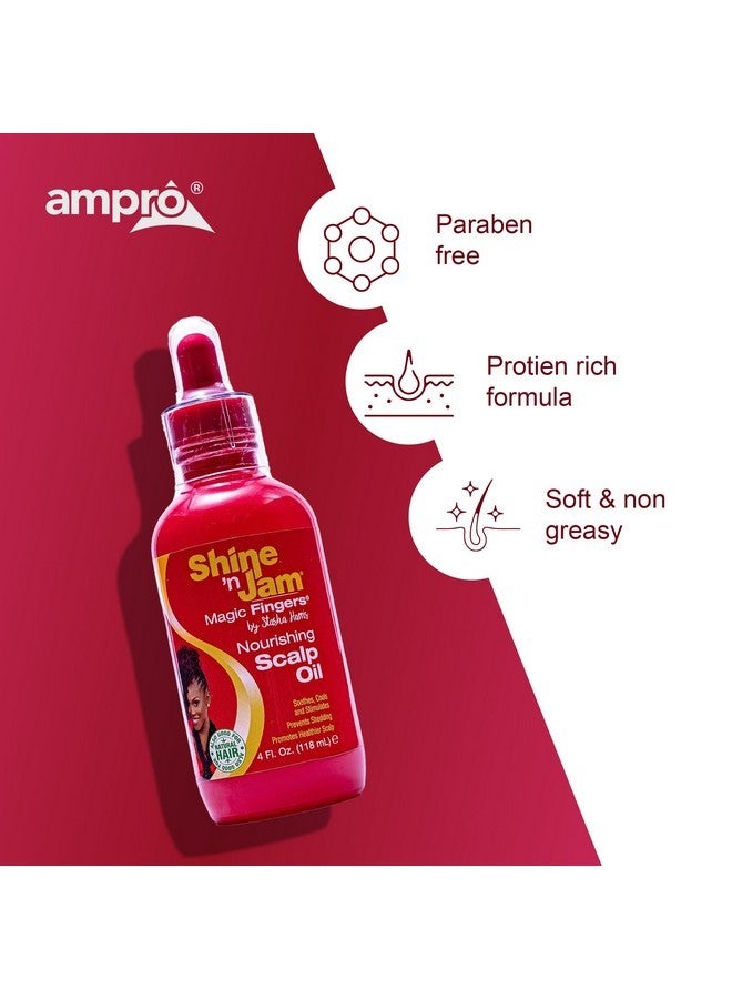 AmPro Shine-n-Jam Magic Fingers Nourishing Scalp Oil - Intensely Moisturizes and Soothes Dry or Sensitive Areas - Formulated with Natural Oils and Nutrients - Promotes Healthy Hair - 4 oz - Image 5