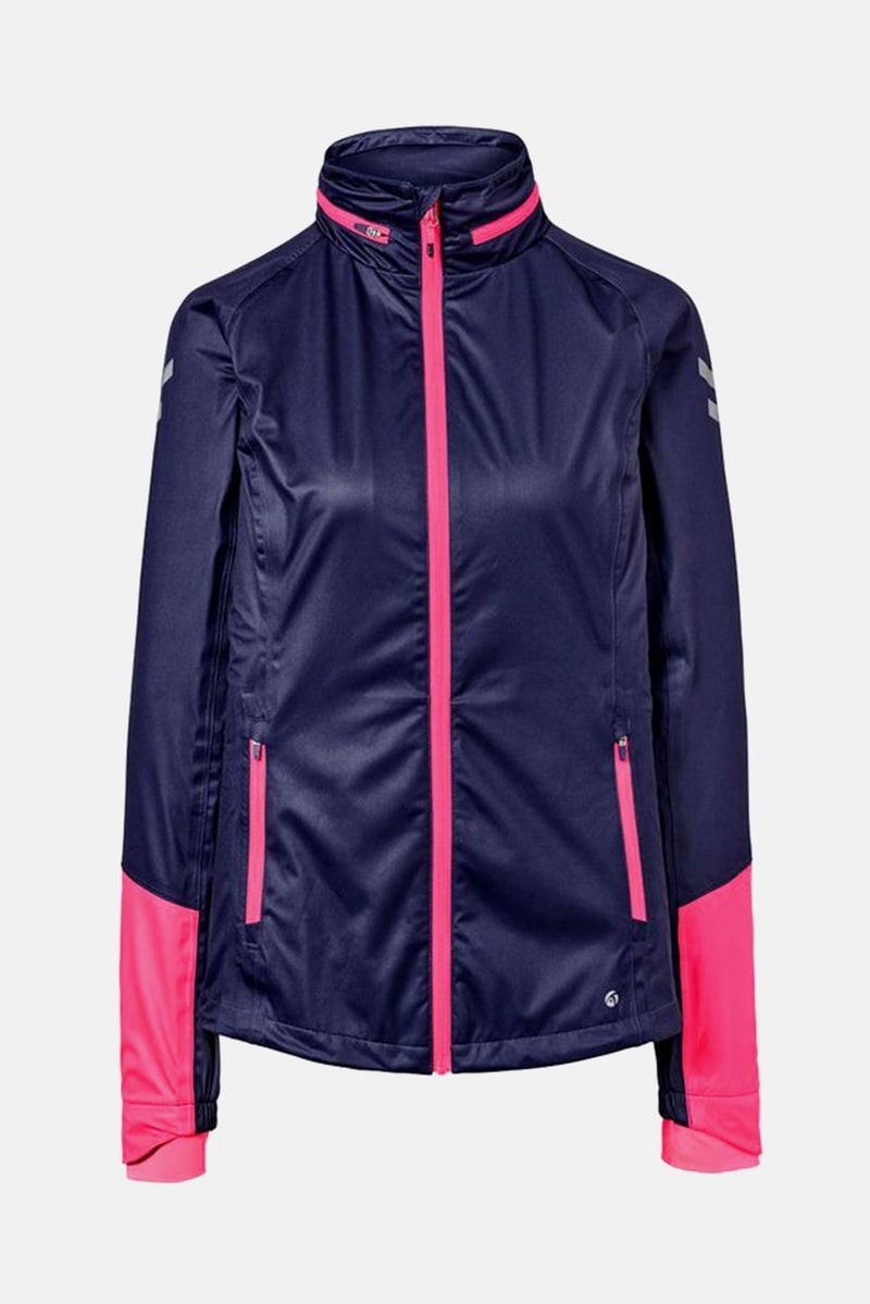 Tchibo Women Regular Fit Plain Cycling Jacket, Violet Combo - Image 2