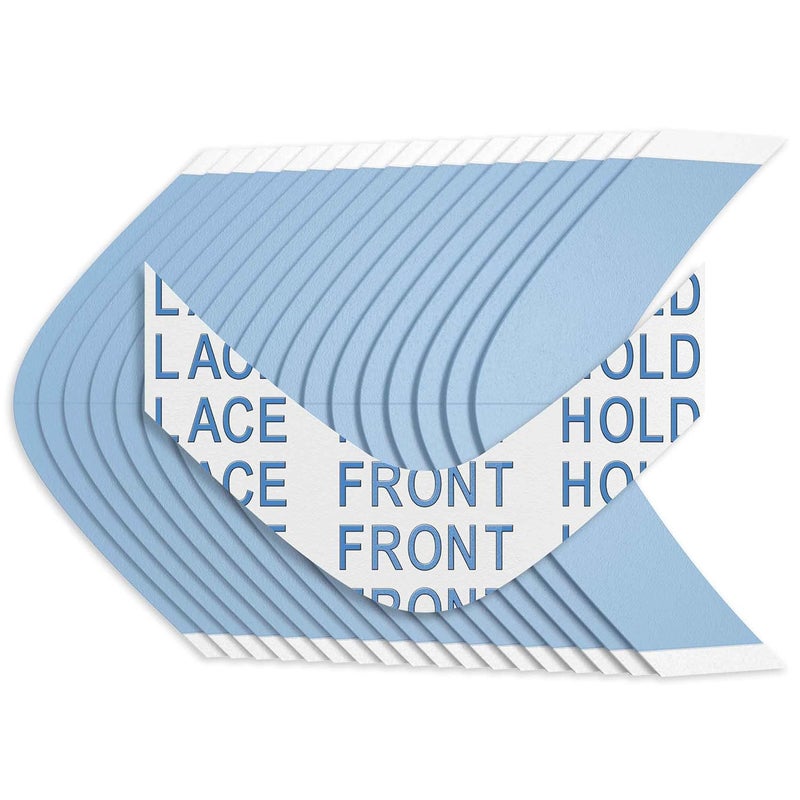Premium Blue Liner Lace Front Hold Wig Tape  72pcs  Double Sided Adhesive Tape for Toupee  Strong Hold Waterproof Strips  Made in USA 72 AA Curve