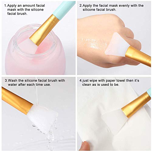 FOK Soft Silicone Facial Applicator Hairless Silicone Brush Facial Mask Mud Mask Brush-13.9 x 3.2 x 1.5 cms - Multicolor - Image 3