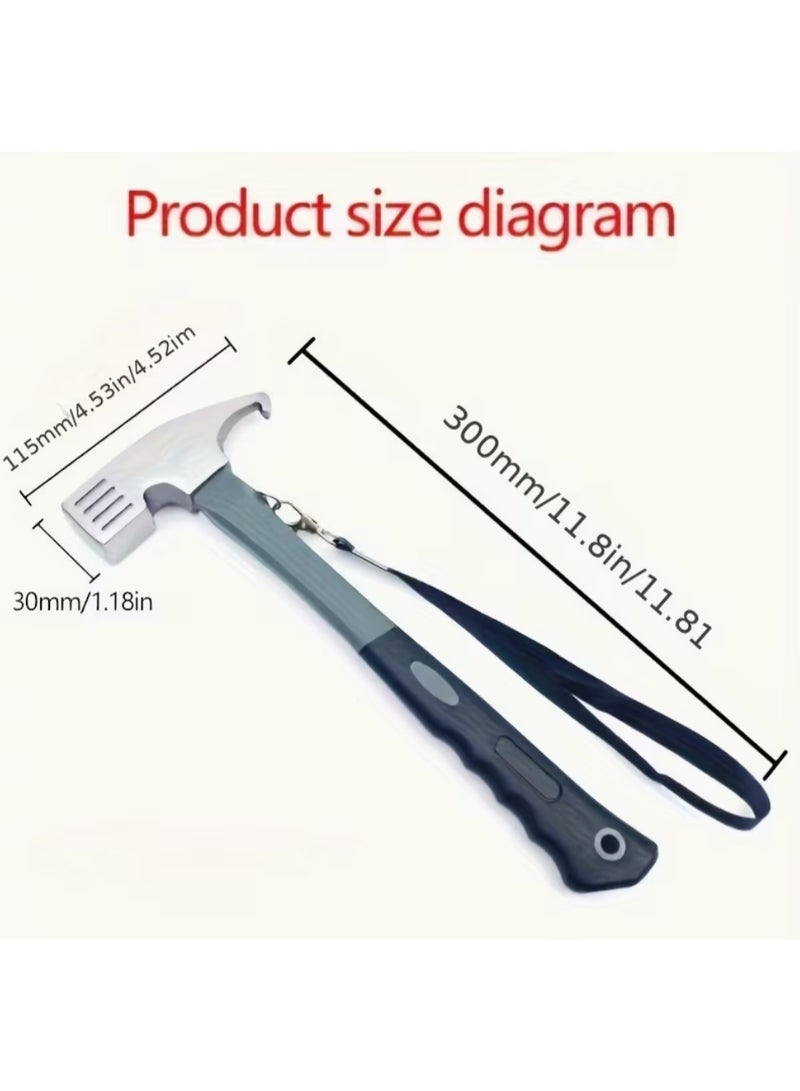 أوتاد خيام متينة ومطرقة مع حقيبة تخزين من القماش، أوتاد خيام معدنية متينة مقاس 8 بوصات ومرساة أرضية للتخييم والمشي لمسافات طويلة في الهواء الطلق - Image 3