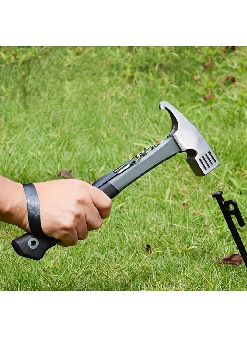 أوتاد خيام متينة ومطرقة مع حقيبة تخزين من القماش، أوتاد خيام معدنية متينة مقاس 8 بوصات ومرساة أرضية للتخييم والمشي لمسافات طويلة في الهواء الطلق - Image 5