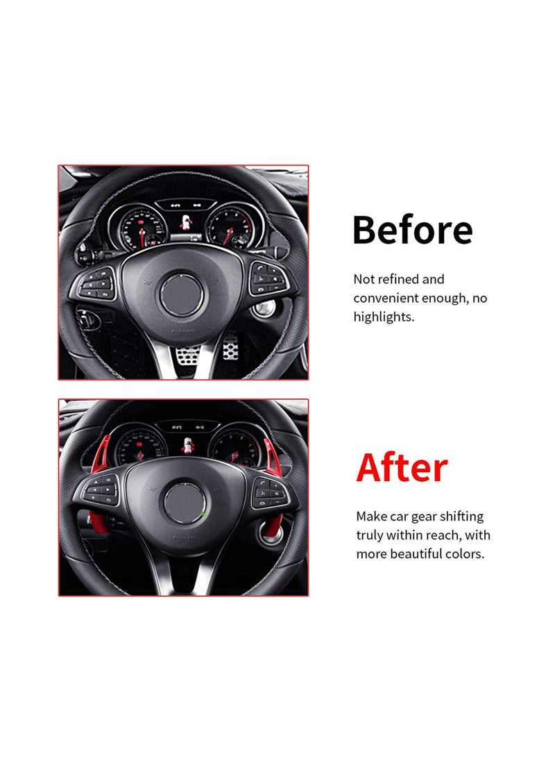 Captaintech Aluminum Alloy Paddle Shifter Extensions for Mercedes A B C CLA CLS E G GL GLA GLC GLE GLS Metris S SL SLC Class - Red Finish  - Image 3