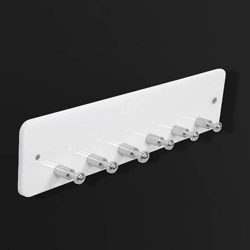 FORTUNE High Grade Acrylic Key Stand Wall Mount, 6 Hooks Cloth Holder, Jewelry Holder Multipurpose for Home, Hotels, Bathroom Accessories Decor- Black and White (Key Stand Stud, Pack of 2) - Image 4