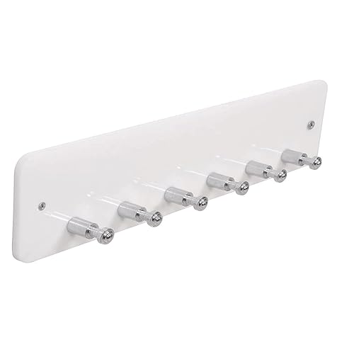 FORTUNE High Grade Acrylic Key Stand Wall Mount, 6 Hooks Cloth Holder, Jewelry Holder Multipurpose for Home, Hotels, Bathroom Accessories Decor- Black and White (Key Stand Stud, Pack of 2) - Image 3