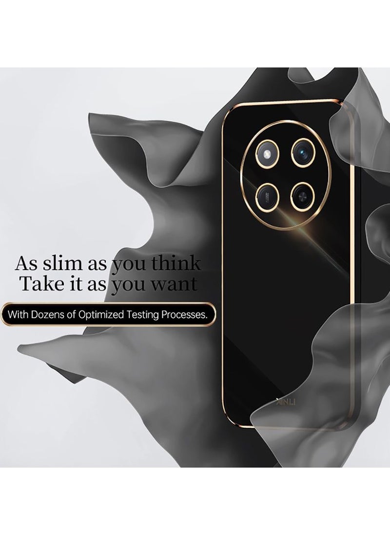ICARLUS For Honor X9c 5G Case Glossy Electroplating TPU Protective Cover Gold-Black  - Image 2