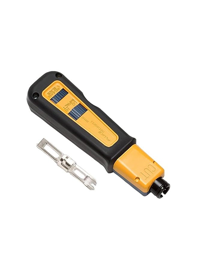 Fluke Networks 10061810 D914S Impact Punch Down Tool with EverSharp 66/110 Cut Blade, yellow, blue, black - Image 1