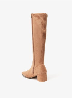 Celeste Women's Textured High Shaft Boots with Zip Closure and Block Heels  - Image 2