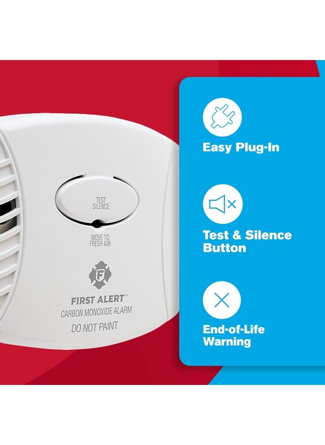 FIRST ALERT FIRST ALERT Plug-In Carbon Monoxide Detector, 3 Count (Pack of 1), CO600 , White, 6.75 x 6.9 x 9 inches  - Image 2