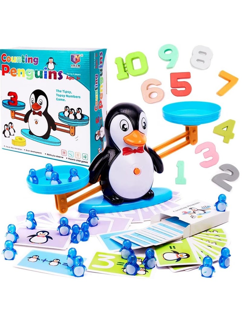 KOKOBOX Math Games Libra Game Girl Child 3 4 5 Years Educational Toy for Children Digital Addition and Subtraction Scales for Children Girls Child – Penguin  - Image 1