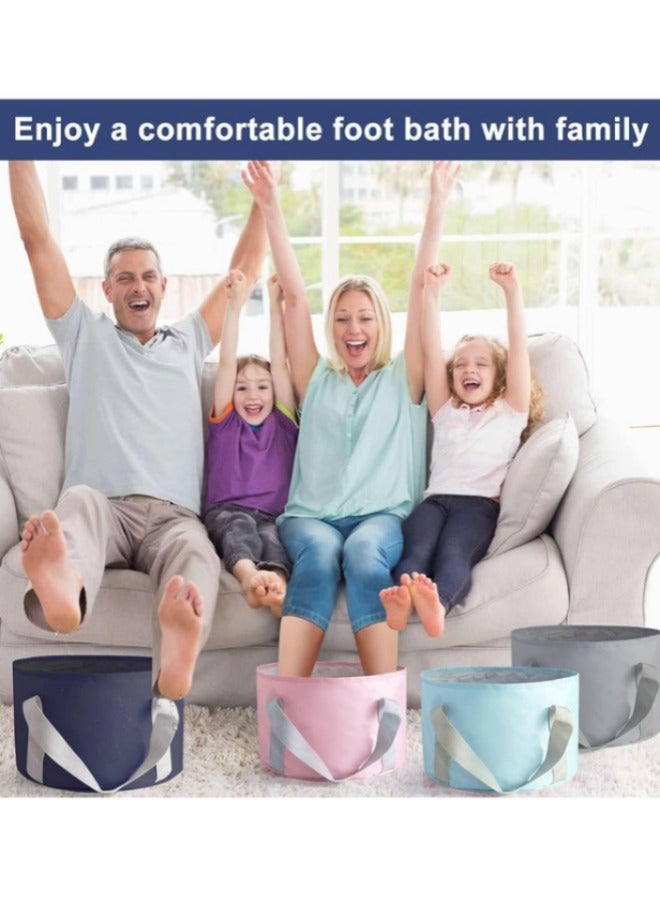 Beauenty Collapsible Foot Bath Basin, Portable Travelling Foot Bath Tub 25L Soaking Feet Bucket Heat Insulation Footbath Soaking Bag for Travel Camping Washing  - Image 5