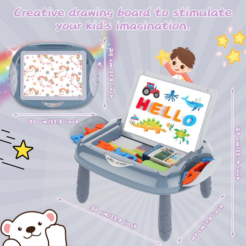 MAYESAR Magnetic Board for Kids 12 Year Old Boy Gifts with Magnetic Letters and Numbers Toddler Easel for Boy Birthday Christmas Gift Blue - Image 3