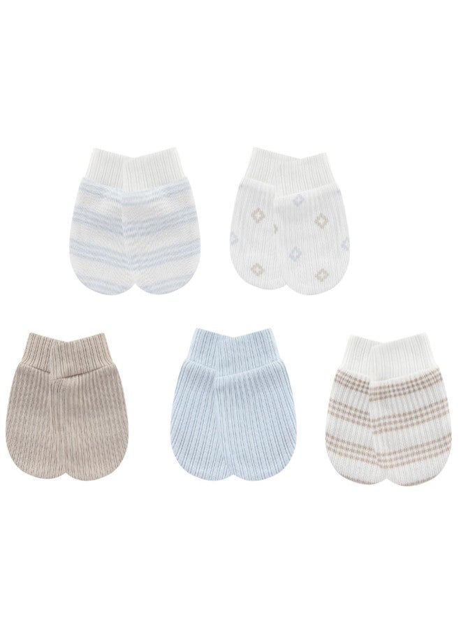 MAMIMAKA Baby Hat and Mittens Set Cotton Newborn Baby Hats Caps for Boys and Girls, 0-6 Months - Image 4