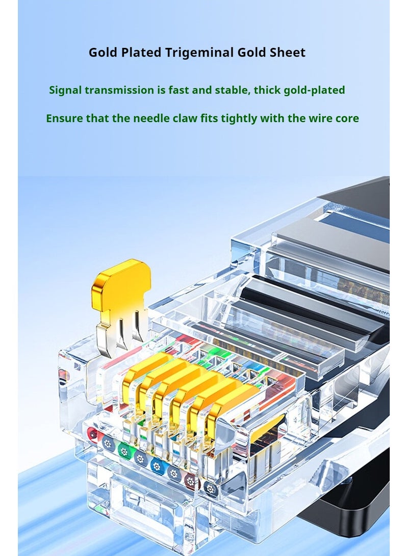 M-PARD Ethernet cable 1.5m Cat6 Gigabit high-speed 1000Mbps Internet cable RJ45 shielded network LAN cable compatible with PS5 PS4 Xbox One intelligent TV switch router Wifi extender panel  blue - Image 3