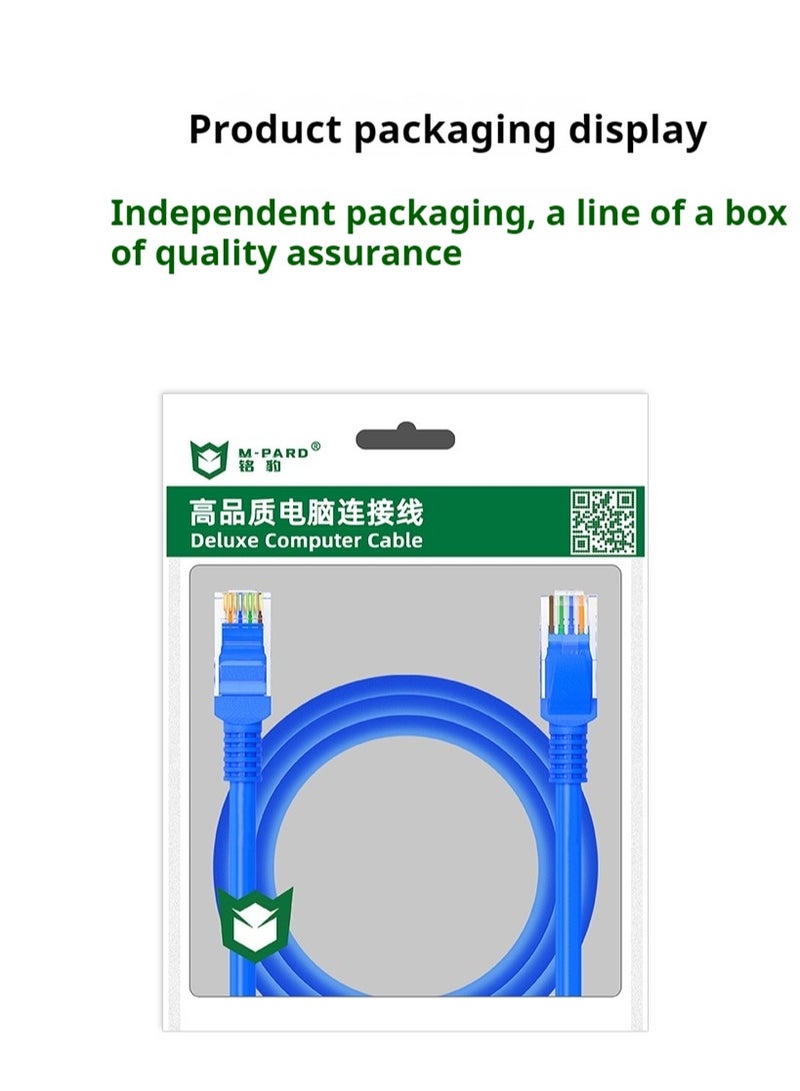 M-PARD Ethernet cable 1.5m Cat6 Gigabit high-speed 1000Mbps Internet cable RJ45 shielded network LAN cable compatible with PS5 PS4 Xbox One intelligent TV switch router Wifi extender panel  blue - Image 5