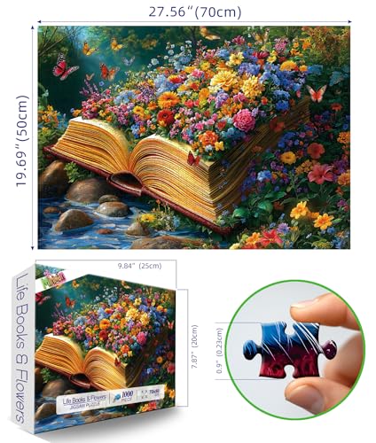 MINIWAN Spring Life Book 1000 Piece Puzzles for Adults Funny Puzzle for Adults Hard Challenge Art Jigsaw Puzzles for Gifts Birthday Party Games Family 275 X 197 Dust Free Puzzle - Image 5