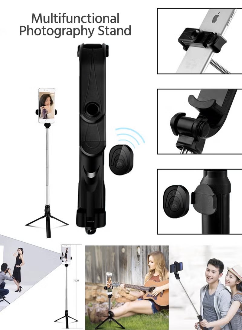 أحادية القاعدة للتصوير مع جهاز تحكم عن بعد لاسلكي، حامل ثلاثي القوائم محمول وخفيف الوزن من الألومنيوم لتصوير الفيديو - Image 2