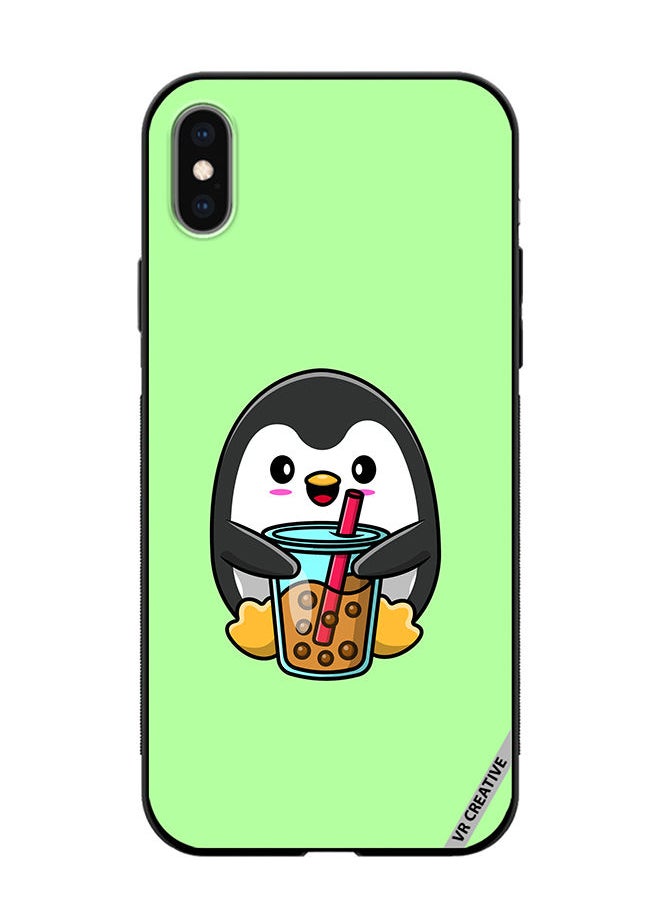VR CREATIVE Protective Case Cover For Apple iPhone XS Max Penguin Cola Design Multicolour  - Image 1