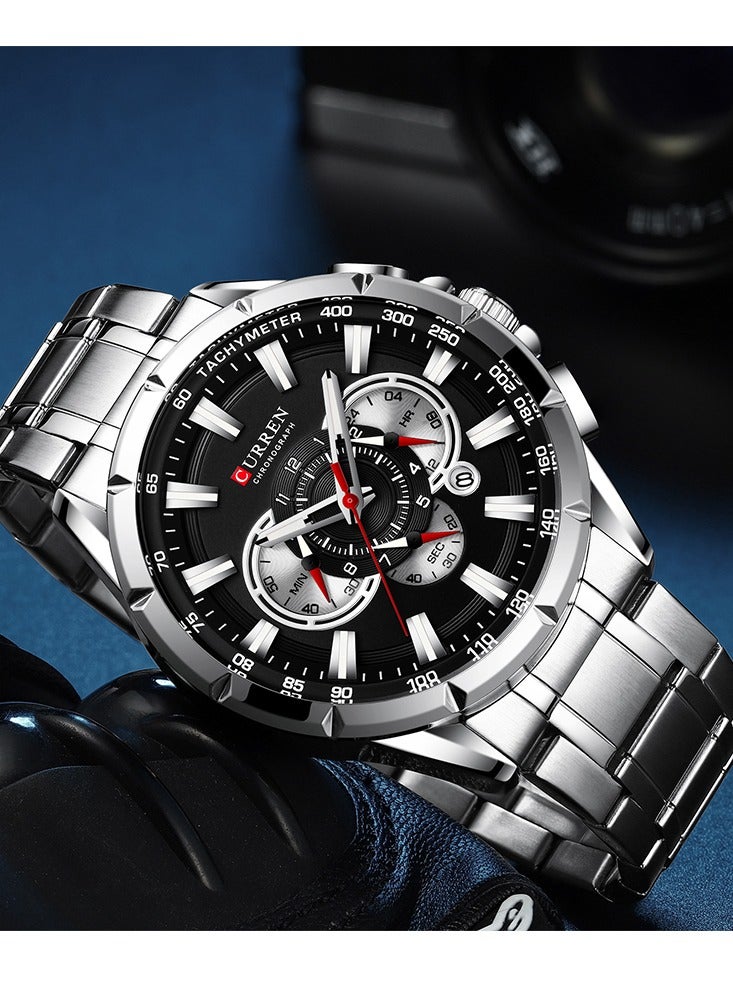 كارين ساعات أصلية أنيقة للرجال مقاومة للماء كرونوغراف من الفولاذ المقاوم للصدأ ساعة رجالية من أفضل العلامات التجارية الفاخرة ساعات رياضية للرجال - Image 4