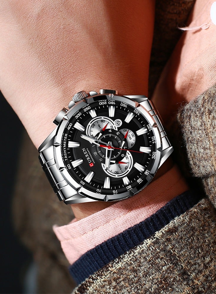 كارين ساعات أصلية أنيقة للرجال مقاومة للماء كرونوغراف من الفولاذ المقاوم للصدأ ساعة رجالية من أفضل العلامات التجارية الفاخرة ساعات رياضية للرجال - Image 3