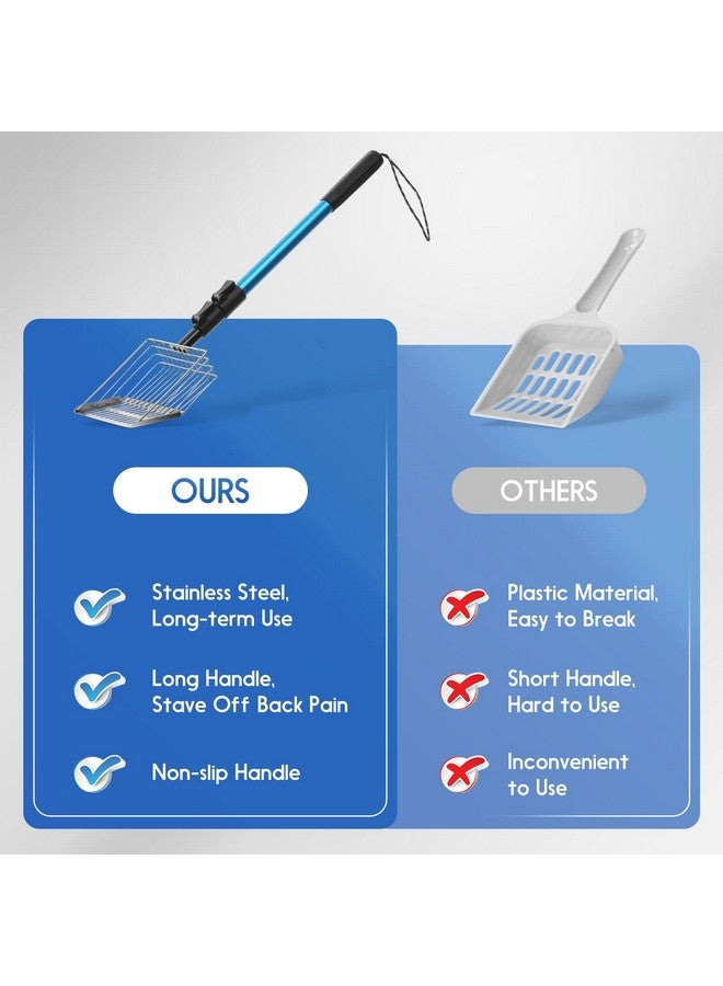 Polarduck Cat Litter Scoop Long Handle: Extendable Metal Cat Poop Scooper with Deep Shovel for Litter Box Durable Heavy Duty Cat Litter Shovel for Easy Sifting - Image 5