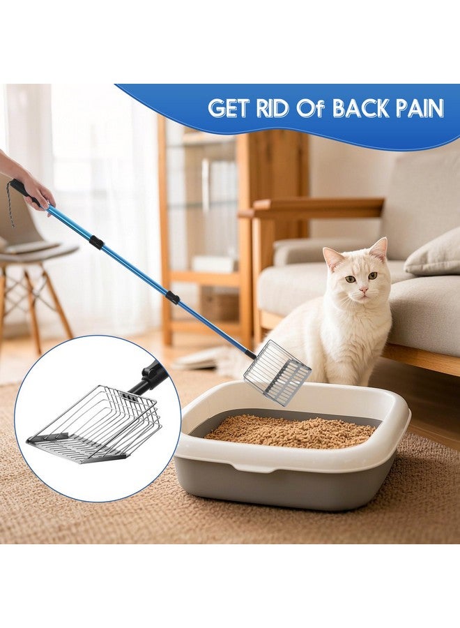 Polarduck Cat Litter Scoop Long Handle: Extendable Metal Cat Poop Scooper with Deep Shovel for Litter Box Durable Heavy Duty Cat Litter Shovel for Easy Sifting - Image 2