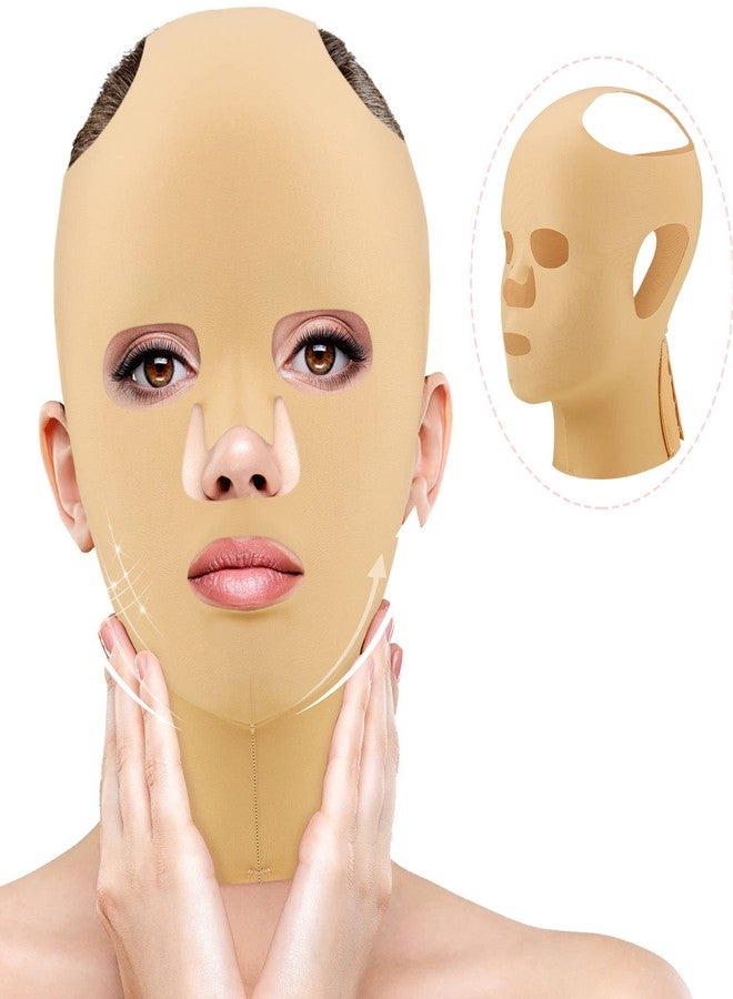 Treela 2 Pieces Full Face Lift Sleeping Belt Reusable Mask Chin Lift Facial Mask Face Belt Double Chin Thin Facial Bandages Cheek tape Strap Massage Shaper for Women - Image 1