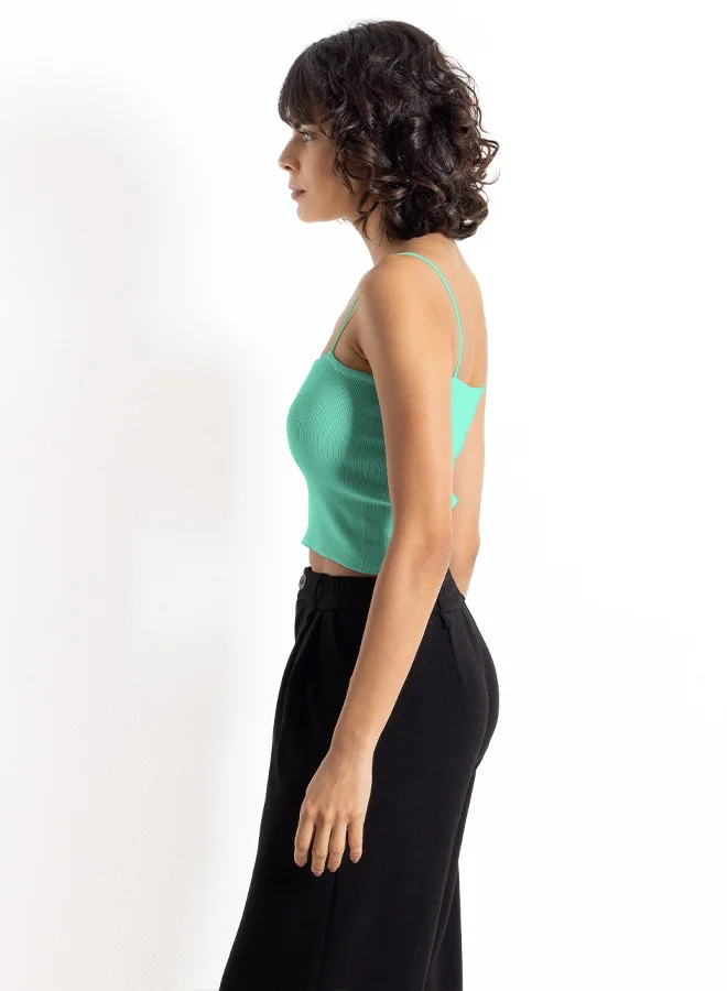 SHAPES RIBBED TOP WITH THIN STRAPS