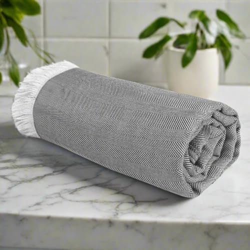HEELIUM 100% Bamboo Turkish Bath Towel | Ultra Soft & Lightweight | High Absorbency & Fast Drying Towel for Bath | 150 cm x 75 cm - Image 1
