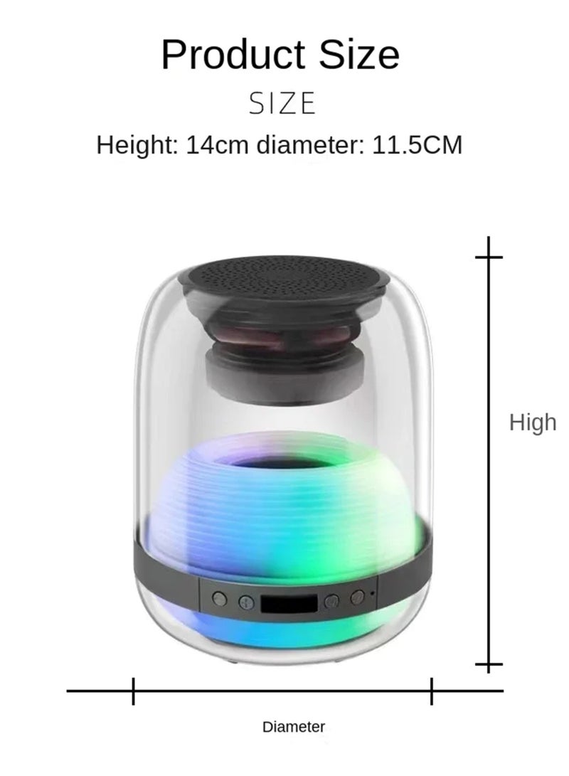 Portable Bluetooth Party Speaker Wireless With RGB Colour LED Themes Bluetooth 5.2 Colourful Speakers Stereo Pairing Speaker For Home Outdoors Travel TWS Black Perfect Gift for Birthdays Holiday Any Special Occasions