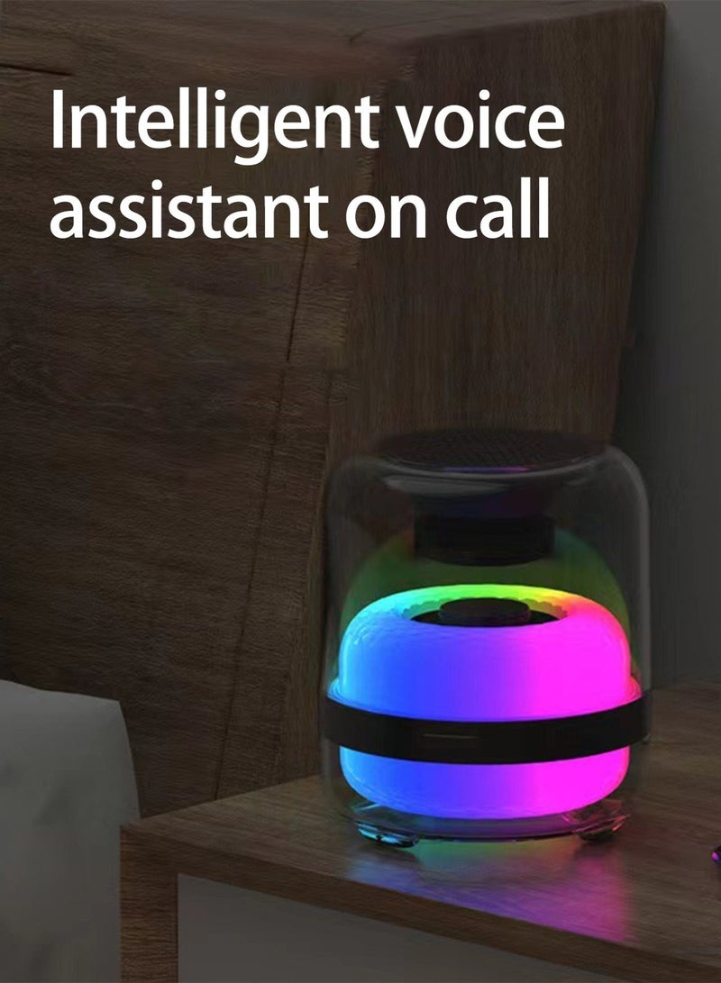Portable Bluetooth Party Speaker Wireless With RGB Colour LED Themes Bluetooth 5.2 Colourful Speakers Stereo Pairing Speaker For Home Outdoors Travel TWS Black Perfect Gift for Birthdays Holiday Any Special Occasions