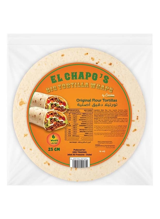 El Chapo's Large   Tortilla Wraps 25cm 6 pieces - Image 1