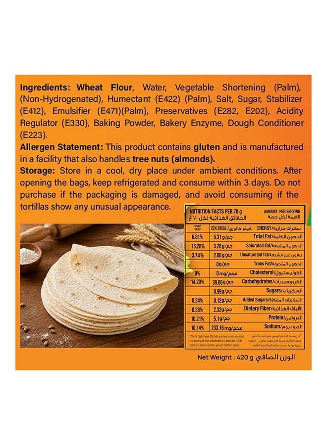 El Chapo's Large   Tortilla Wraps 25cm 6 pieces - Image 2