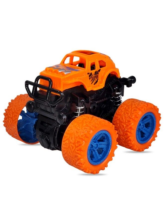 FunBlast ألعاب شاحنات الوحش 4Wd دفع واذهب شاحنات ألعاب تعمل بالاحتكاك مركبات دفع رباعية للأطفال الصغار الأولاد البنات ألعاب للأطفال 1 قطعة (برتقالي) - Image 1