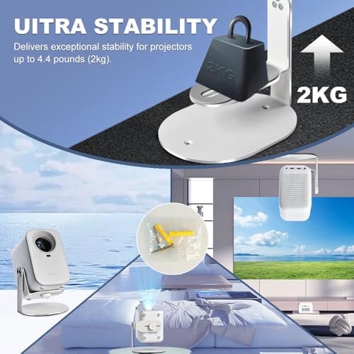 Salange Projector Stand Table Compatible w XGI MI MoGo/Halo Series Projectors, Nebula Capsule 3/Air and More Mini Proyector, Projector Ceiling Mount Wall for Indoor/Outdoor/Office (1/4" Screw) - Image 5