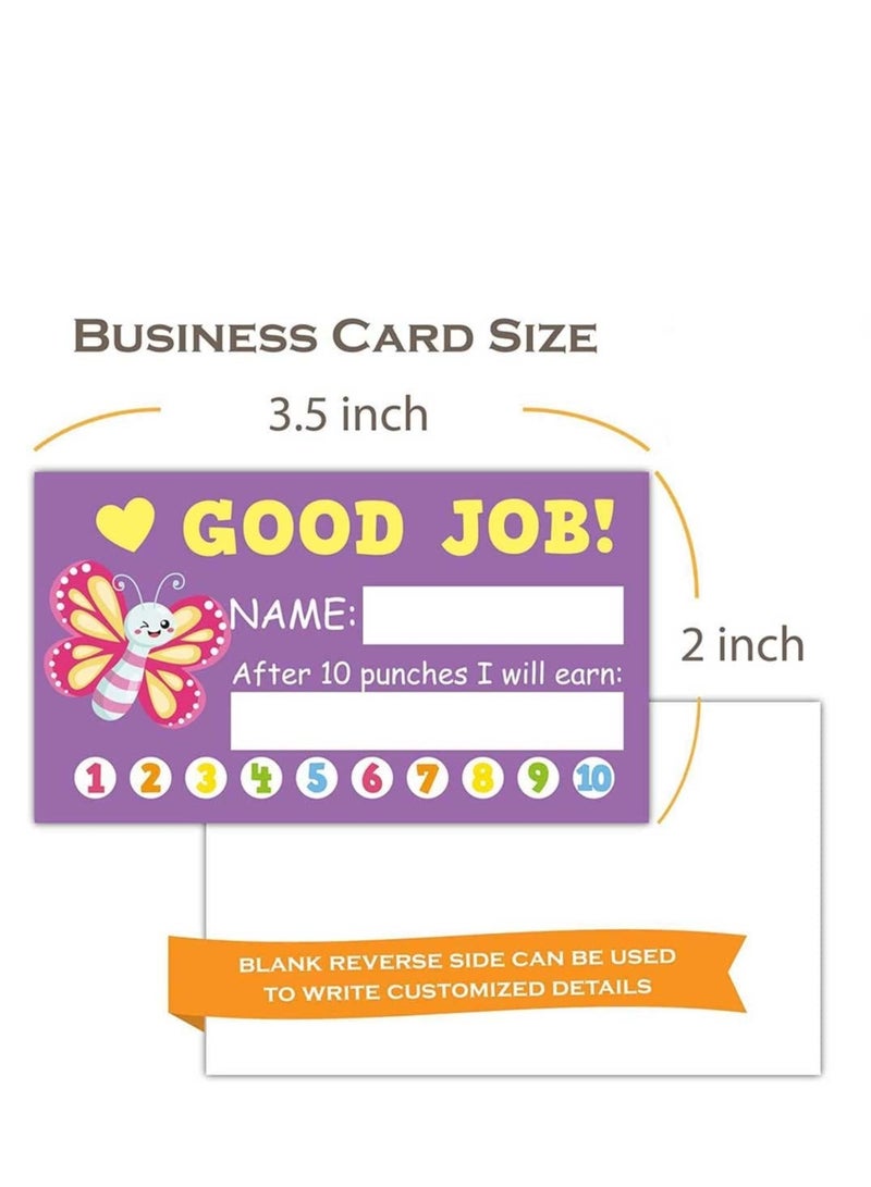 Generic Student Behavior Incentive Punch Cards, Pack of 250 Reward Cards - and Loyalty for Business, Classroom, Students Awards, Teachers 2 x 3 inches, 5 Styles  - Image 5