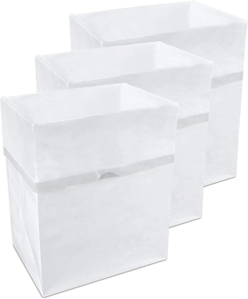 Clean Cubes 13 Gallon Disposable Pop-Up Trash Cans (3-Pack) with Fitted Bags – Foldable Garbage & Recycling Bins for Parties, Events & Kitchen (White, 17" H x 13.5" W x 10" D) - Image 1