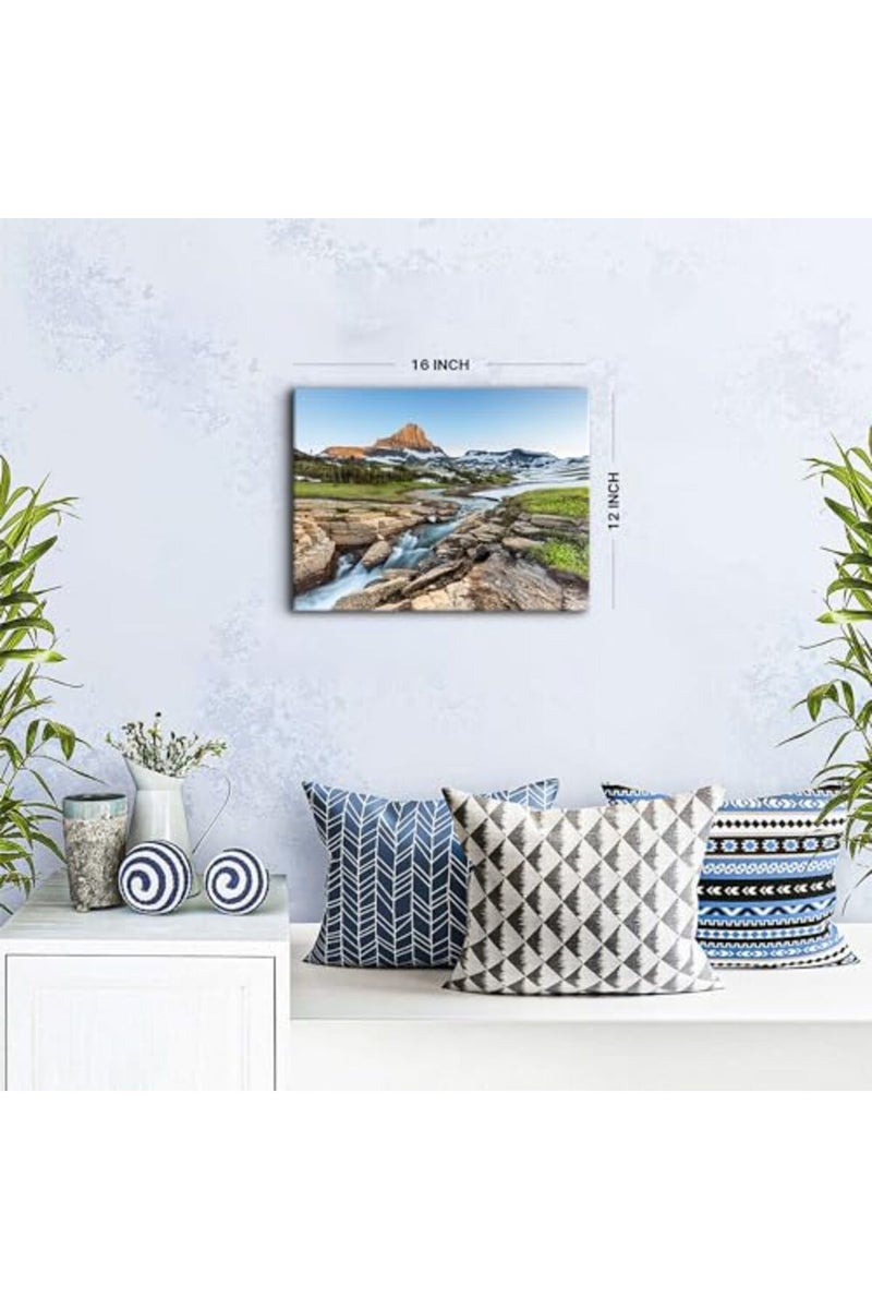 YOOOAHU Glacier National Park Wall Art Vintage Mountain Logan Pass River Prints Posters Nature Landscape Painting Artwork Nature Scenery Canvas Picture for Living Room Bedroom Office Home Decorations 12x16” - Image 5