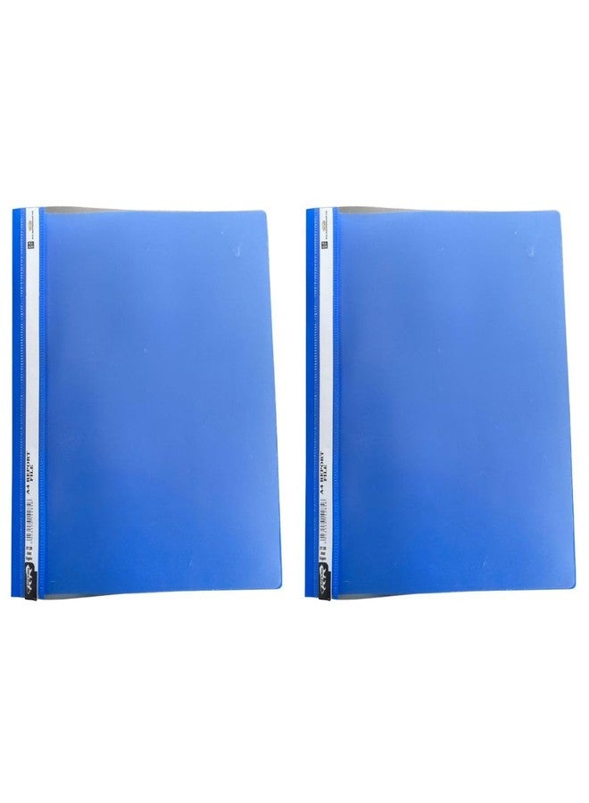 Pack Of 2 A4 Report File Folder Blue Plastic Project Display File With Transparent Front Cover Fs Size Premium Document Organizer Presentation Folder Certificates School Office Reports