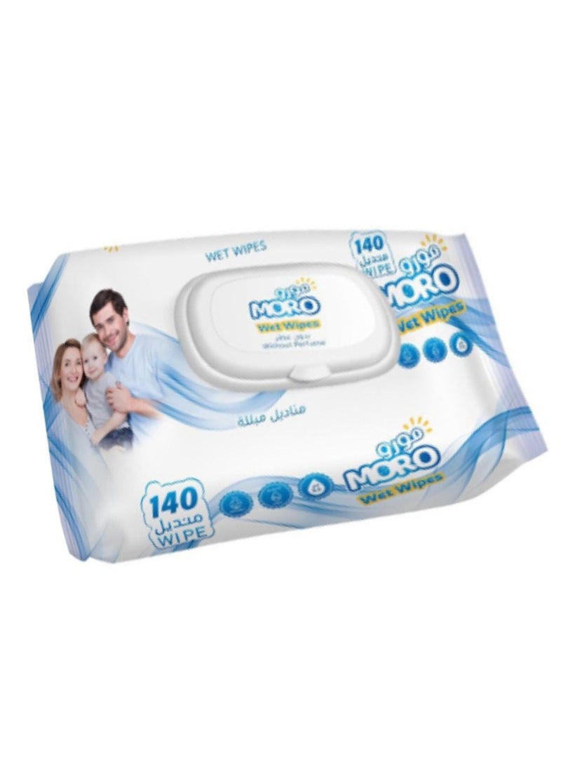 Moro wet wipes without perfume, gentle on the skin to care for your child, 140 wipes  - Image 1