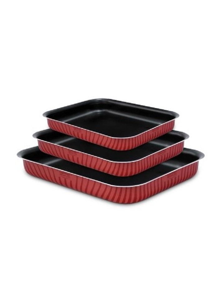 Newfloon Newflon 3-piece rectangular oven tray set for multi-use  - Image 1