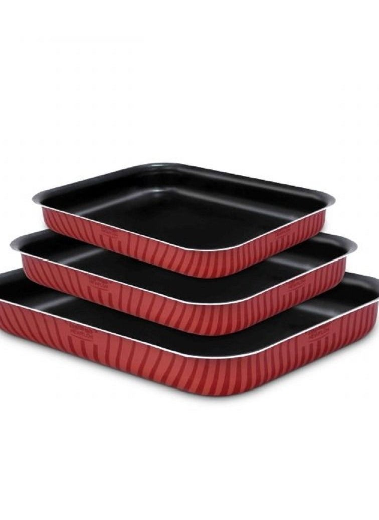 Newfloon Newflon 3-piece rectangular oven tray set for multi-use  - Image 3