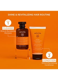 Apivita Shine and Revitalizing Shampoo 250ml - Natural Shampoo with Orange and Honey - Promotes Hair Shine and Revitalizes - For All Hair Types  - Image 5