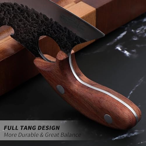 UNIQUE CART Full Tang Boning Knife with Premium Leather Sheath | Professional Meat & Vegetable Cutting Knife | Sharp Stainless Steel Blade for Kitchen & Culinary Use (Leather_Cover) - Image 4
