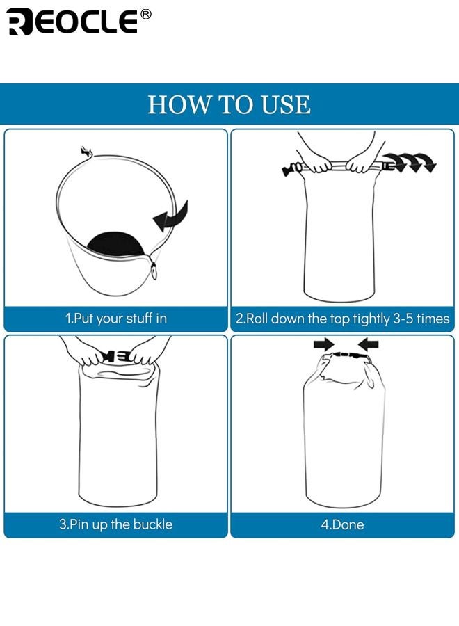 REOCLE 6PCS Waterproof Dry Sacks Lightweight Outdoor Dry Bags Ultimate Watertight Bags for Rafting Boating Camping Suitable for Camping Climbing Rafting Convenient to Store Personal Belongings - Image 5