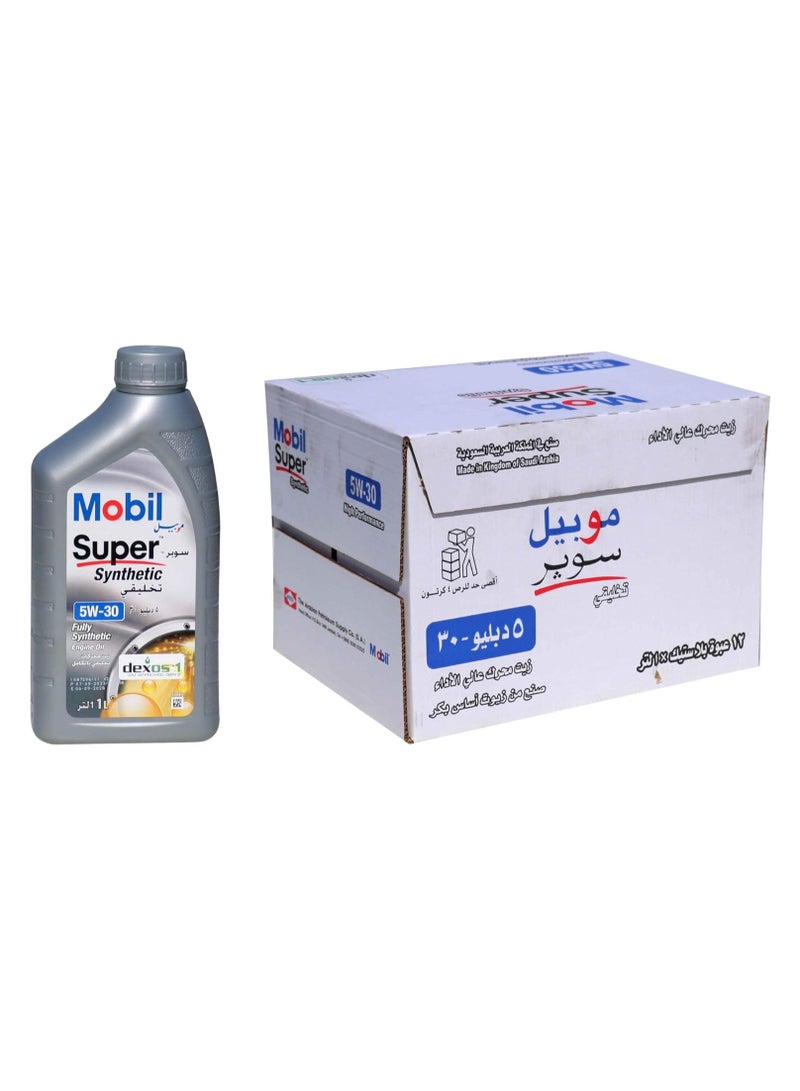 موبيل زيت محرك 5w-30 تخليقي بالكامل من موبيل، 12×1 لتر - Image 1