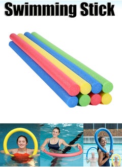 Joerex Pack Of 8 Swimming Noodles, Swim Pool Noodle, Water Float Aid Noodles Foam Float, Suitable for Children and Adult, Kids Floatation Device Flexible Strong Noodle Swim Support, Solid Foam Swimming Stick  - Image 1
